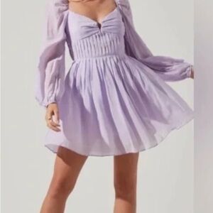 Gianni Bini Light Purple Mini Dress with Puff Sleeves